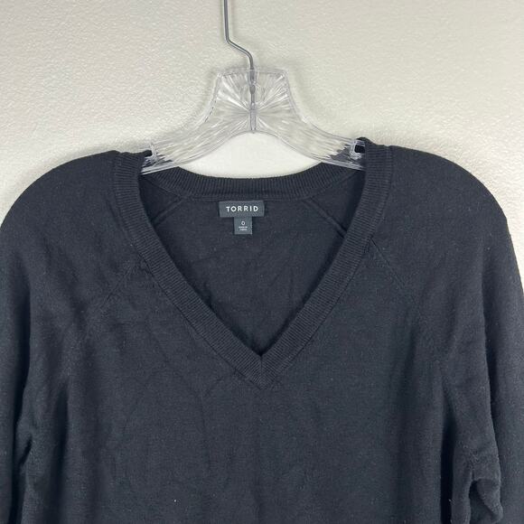 Torrid Everyday Soft V-Neck Long Sleeve Black Sweater Size Large Business Casual - Picture 3 of 6